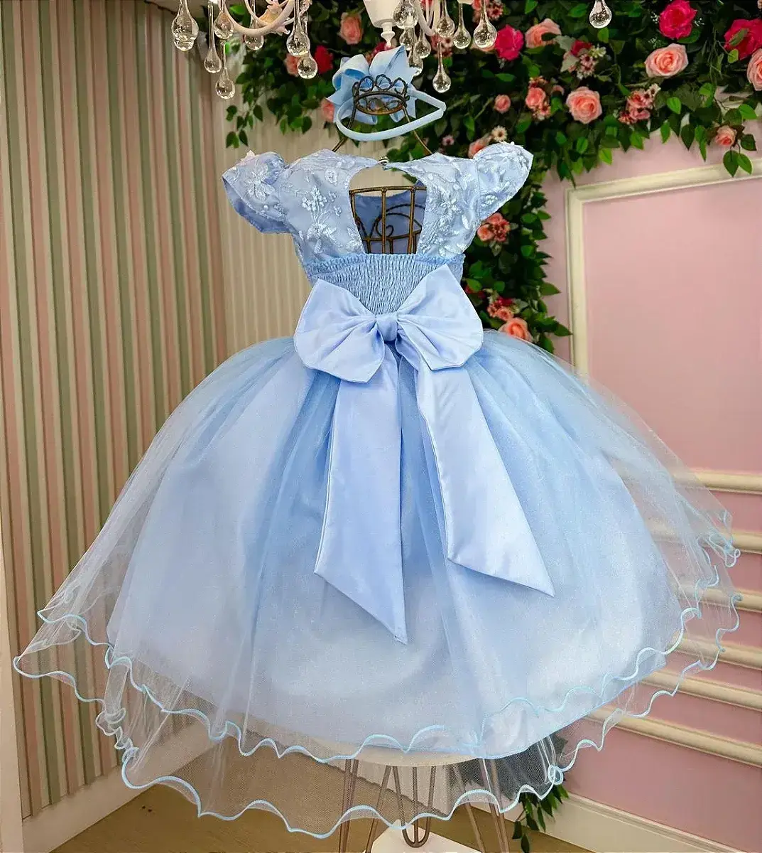Vestido jardim encantado mel azul, foto 7
