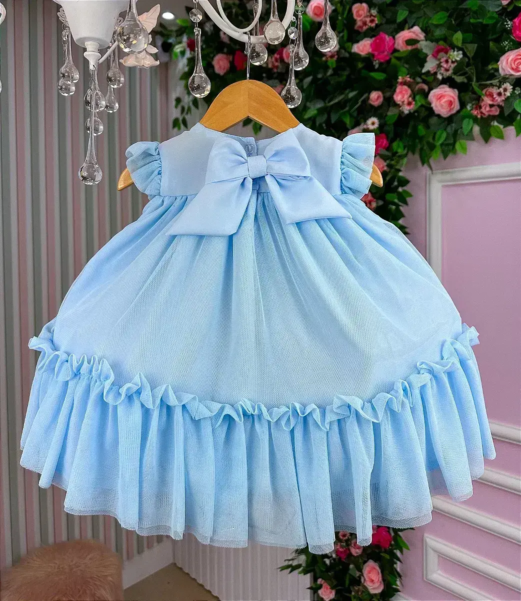 Vestido jardim das borboletas baby liz azul, foto 6