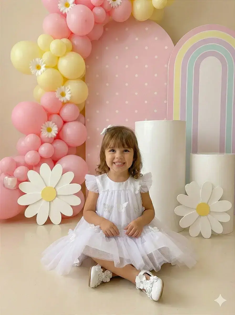 Vestido jardim das borboletas baby liz branco, foto 2
