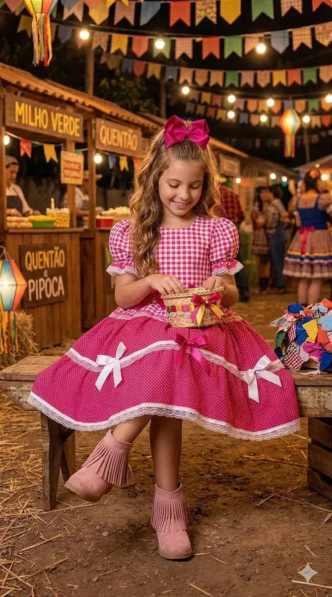 Vestido junino festa stefanny pink, foto 2
