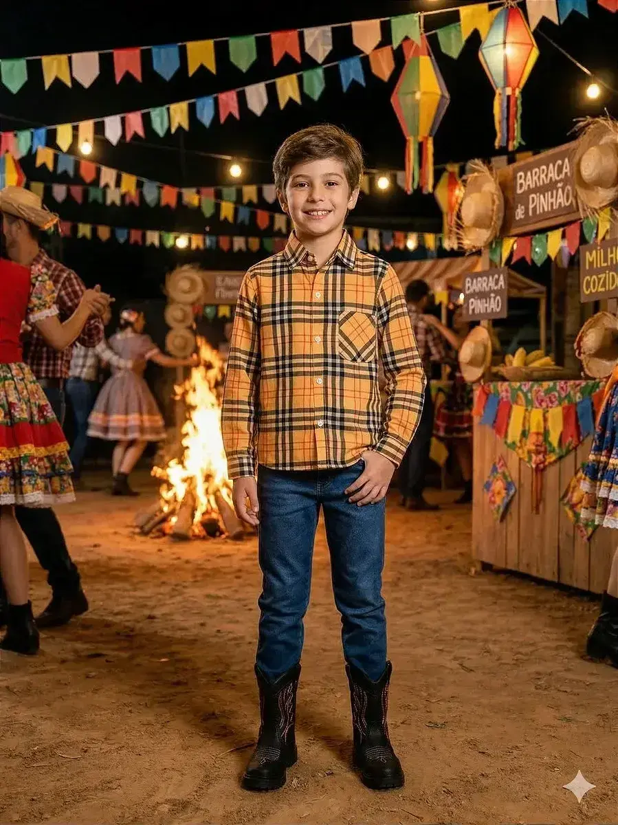 Camisa junino festa encanto caipira
