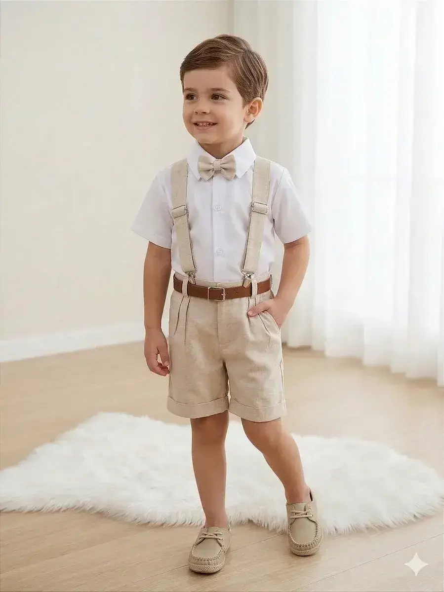Conjunto social linho shorts