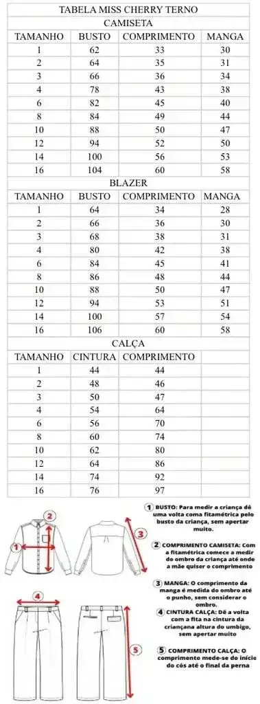 Guia de tamanhos