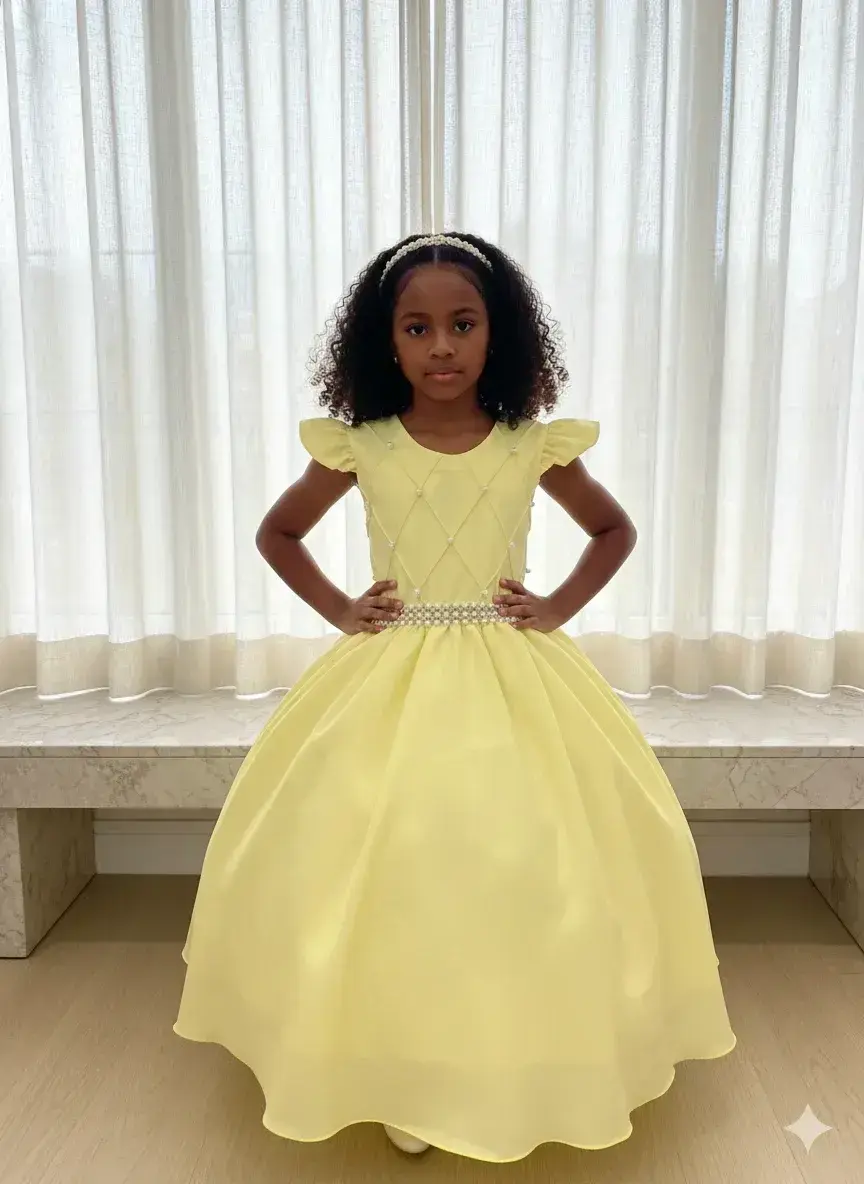 Vestido ariane longo amarelo