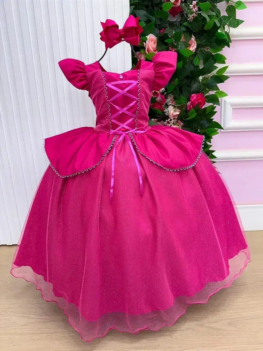 Fantasia vestido longo princesa pink, foto 3