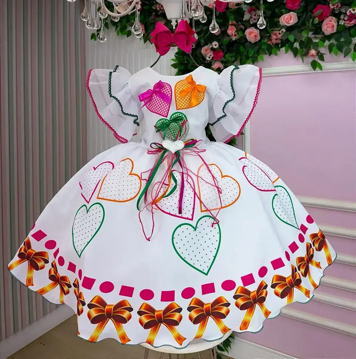 Vestido junino festa noivinha noiva dos corações, foto 3