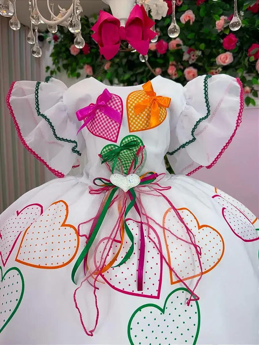 Vestido junino festa noivinha noiva dos corações, foto 4