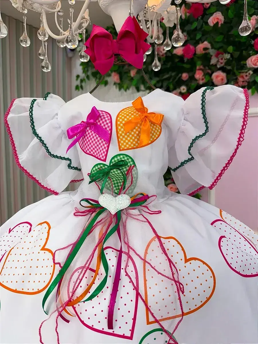 Vestido junino festa noivinha noiva dos corações, foto 8