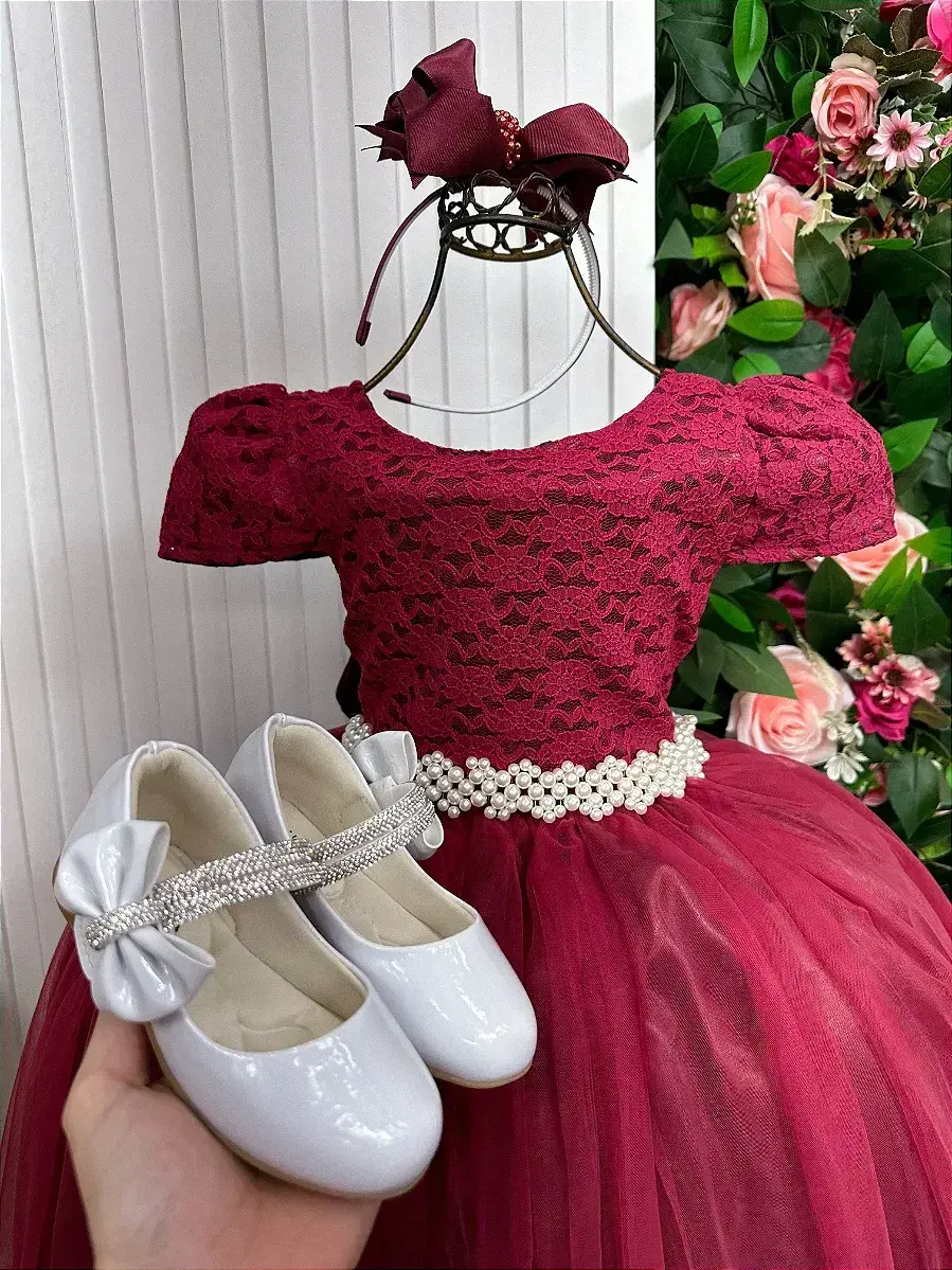 Vestido longo laura peito rendado marsala, foto 4