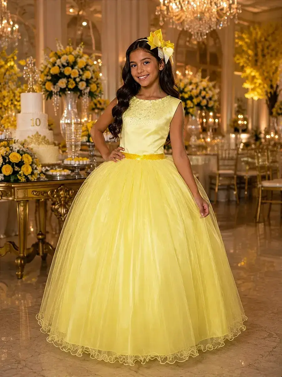 Vestido longo regata amarelo