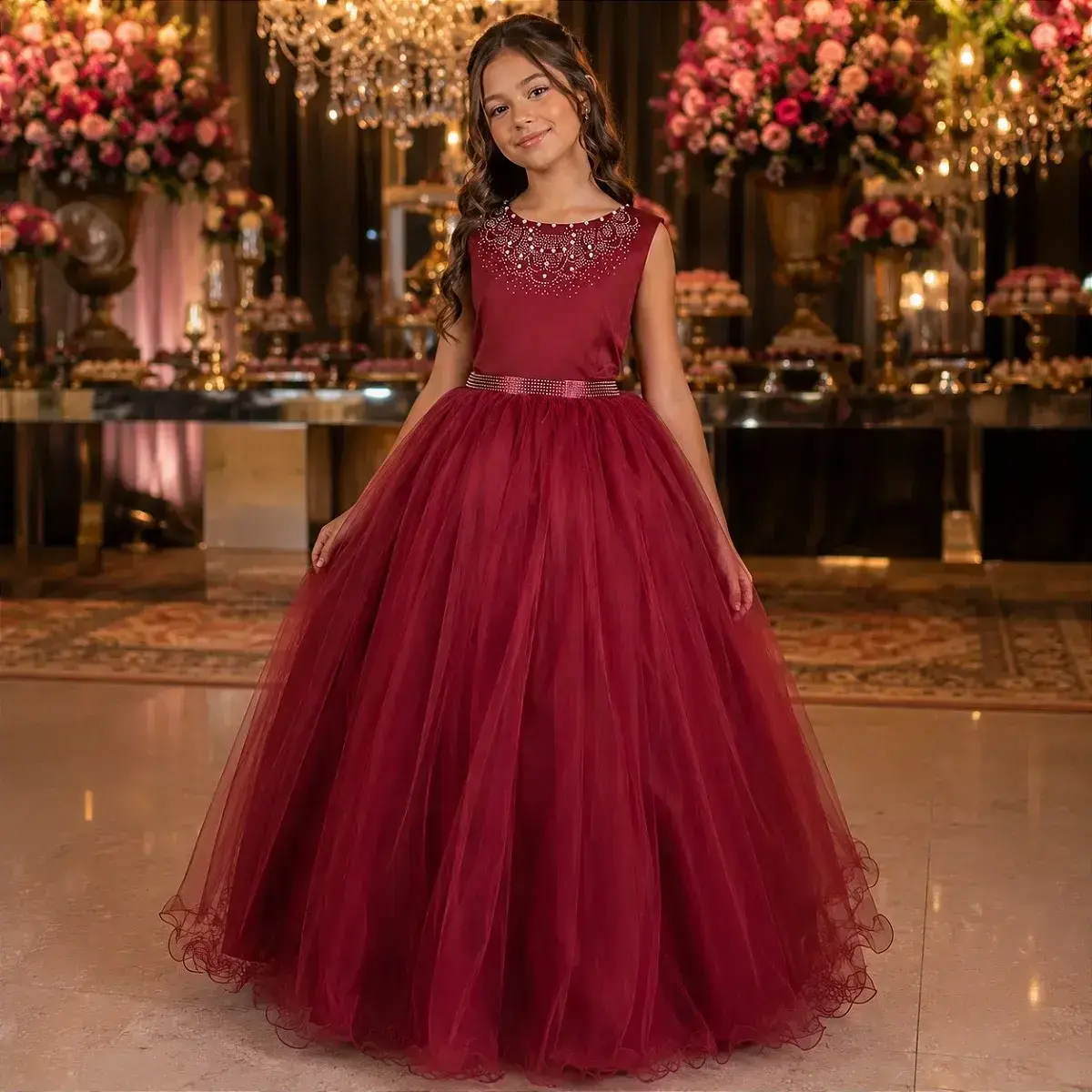 Vestido longo regata marsala