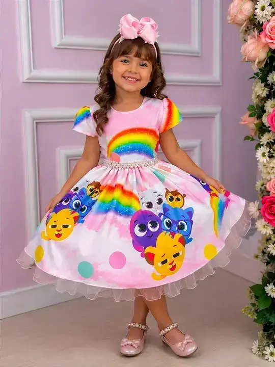 Vestido festa bolofofos bolo fofos rosa