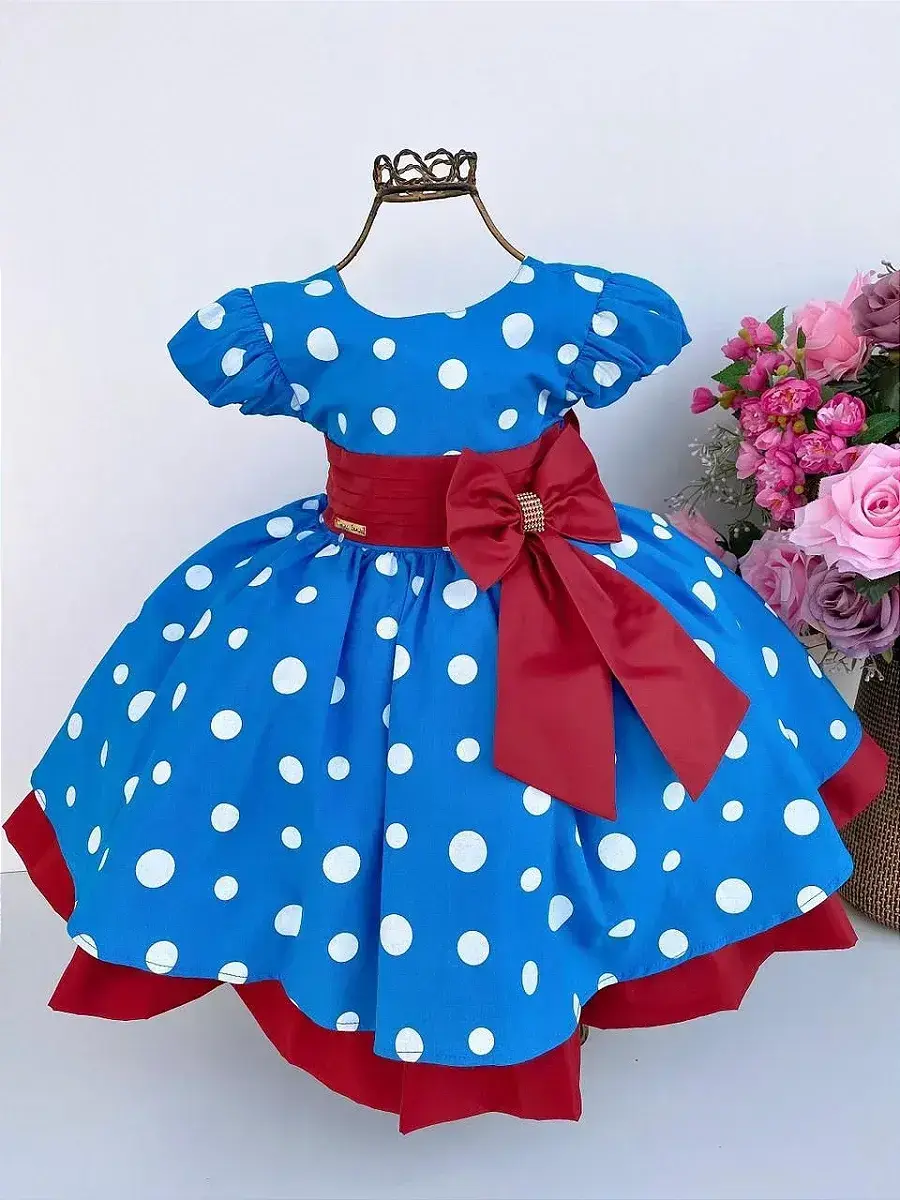 Vestido azul galinha pintadinha poá, foto 2