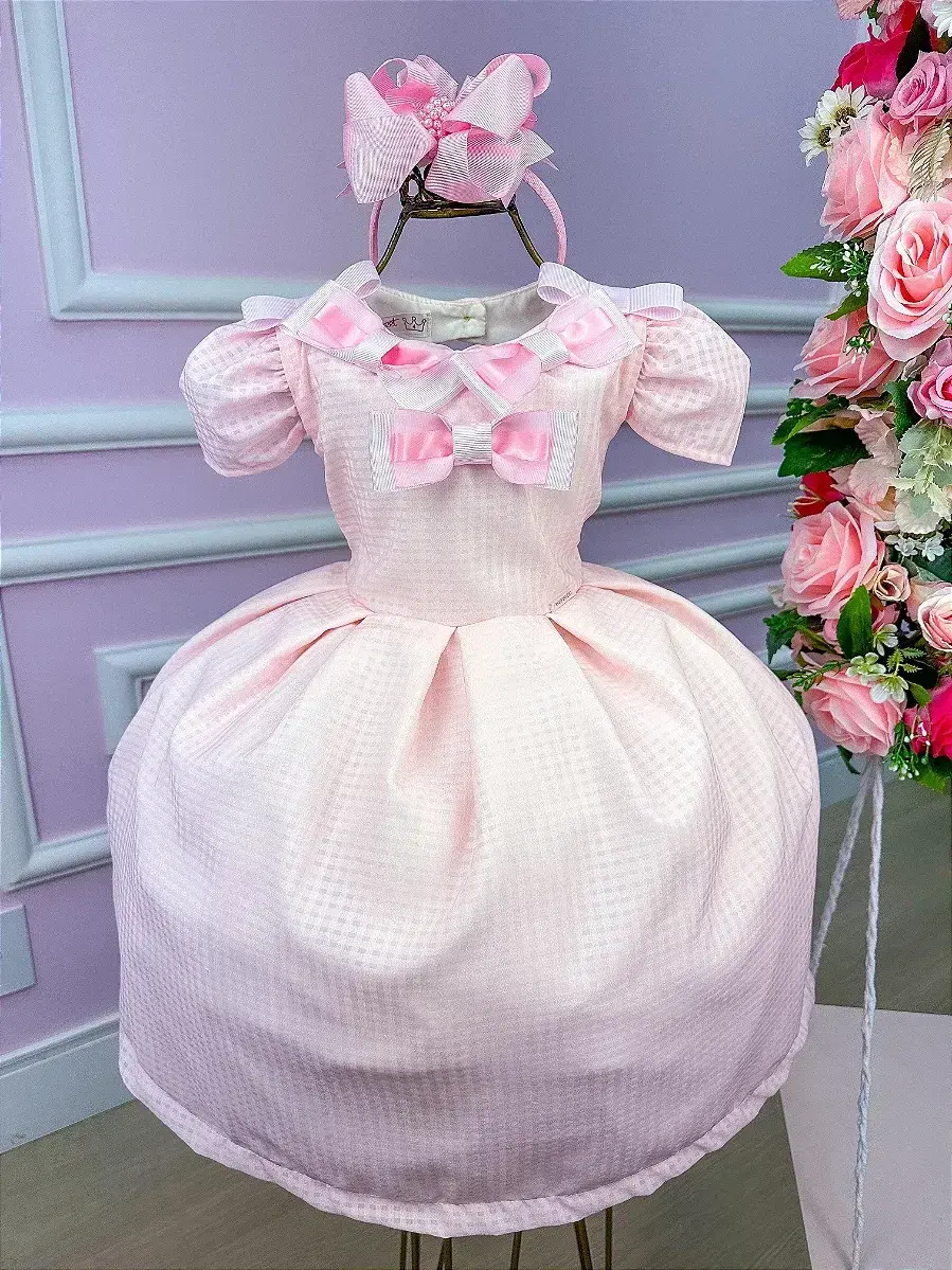 Vestido rosa lacinhos, foto 2
