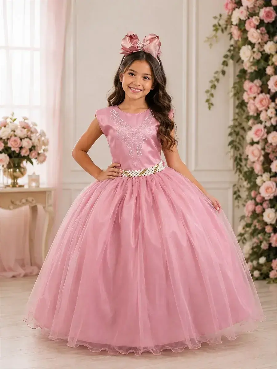 Vestido longo larissa rose