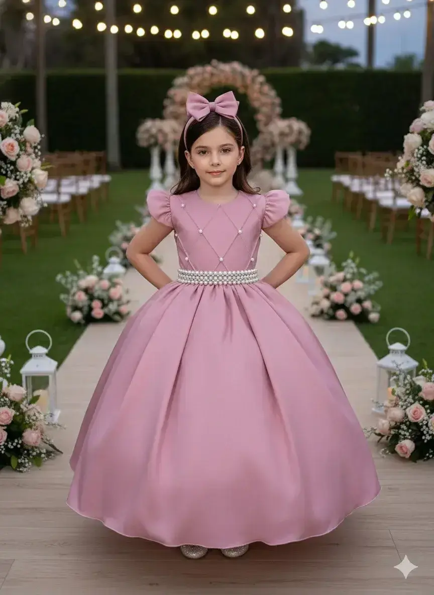 Vestido ariane longo rosê
