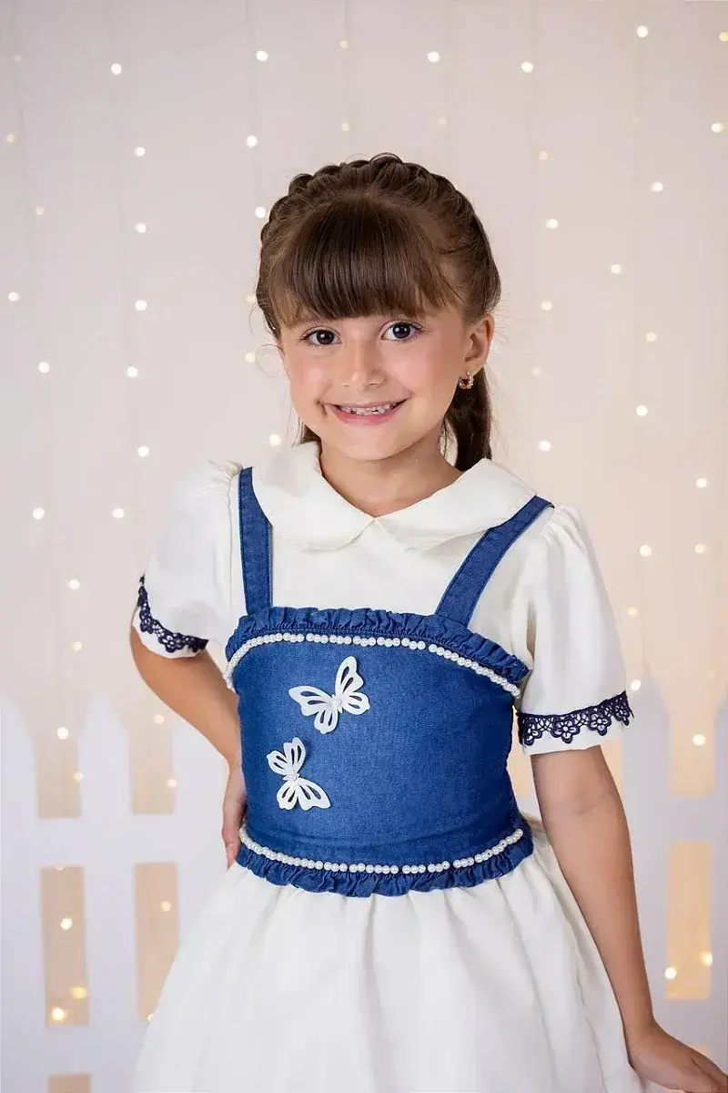 Vestido jhenni off colete jeans, foto 2