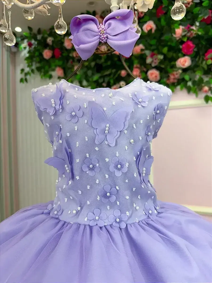 Vestido jardim das borboletas lilas viviane, foto 2