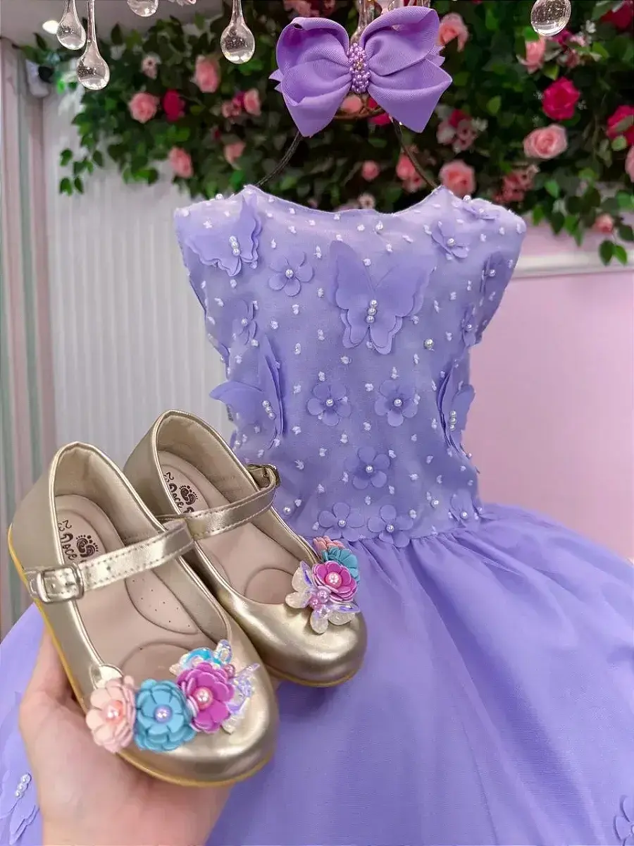 Vestido jardim das borboletas lilas viviane, foto 4