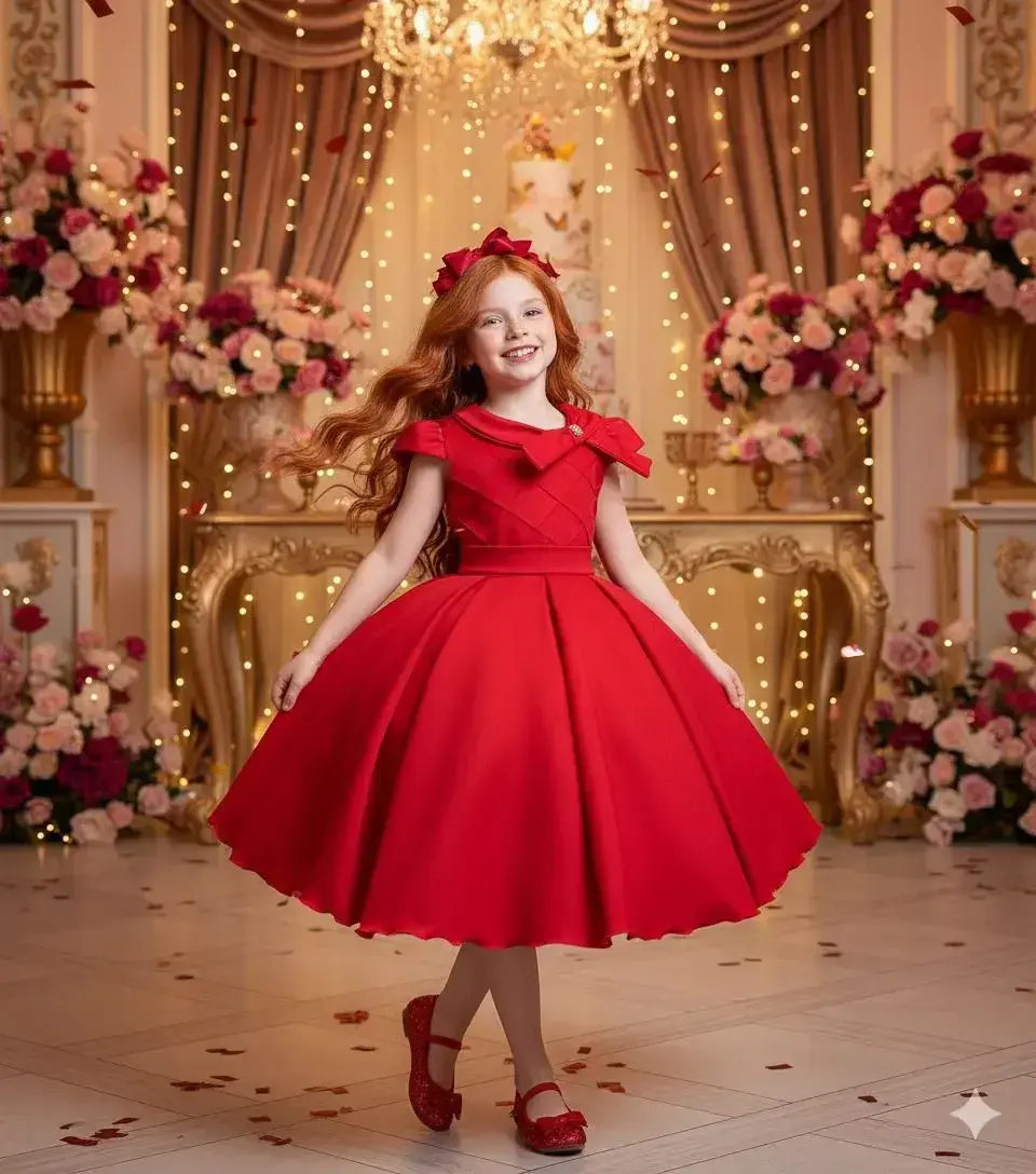 Vestido ravena vermelho