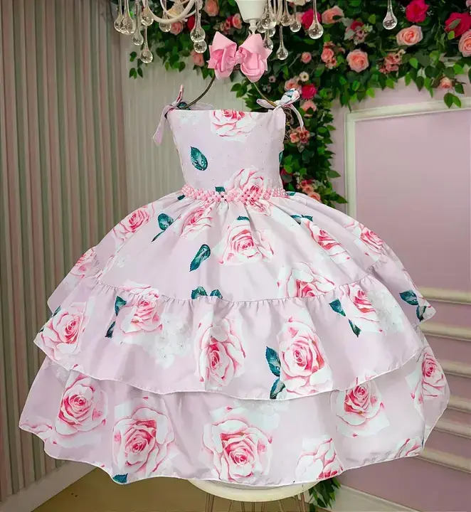 Vestido karine florido rosa