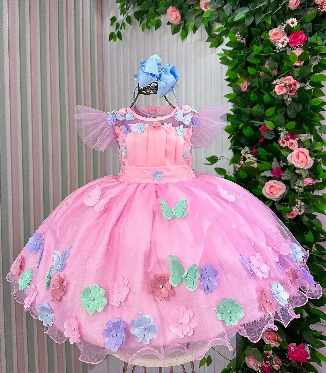 Vestido jardim encantado isis luxinho rosa, foto 4