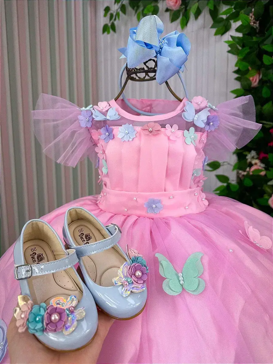 Vestido jardim encantado isis luxinho rosa, foto 6