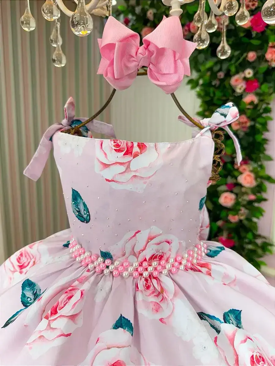 Vestido karine florido rosa, foto 3