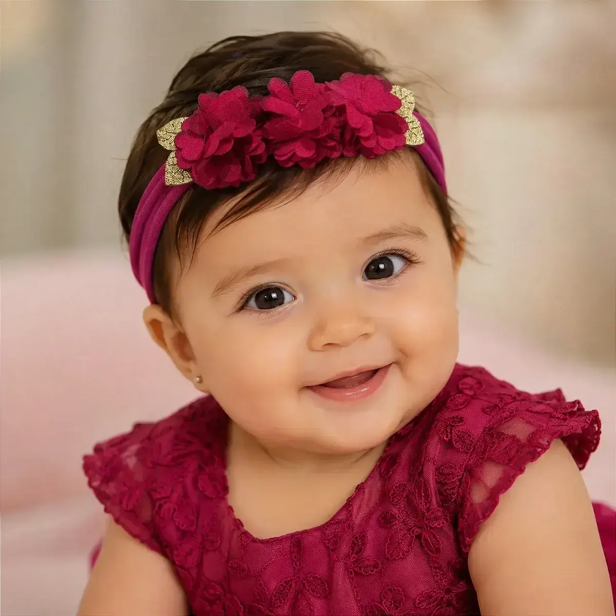 Faixa flores pink