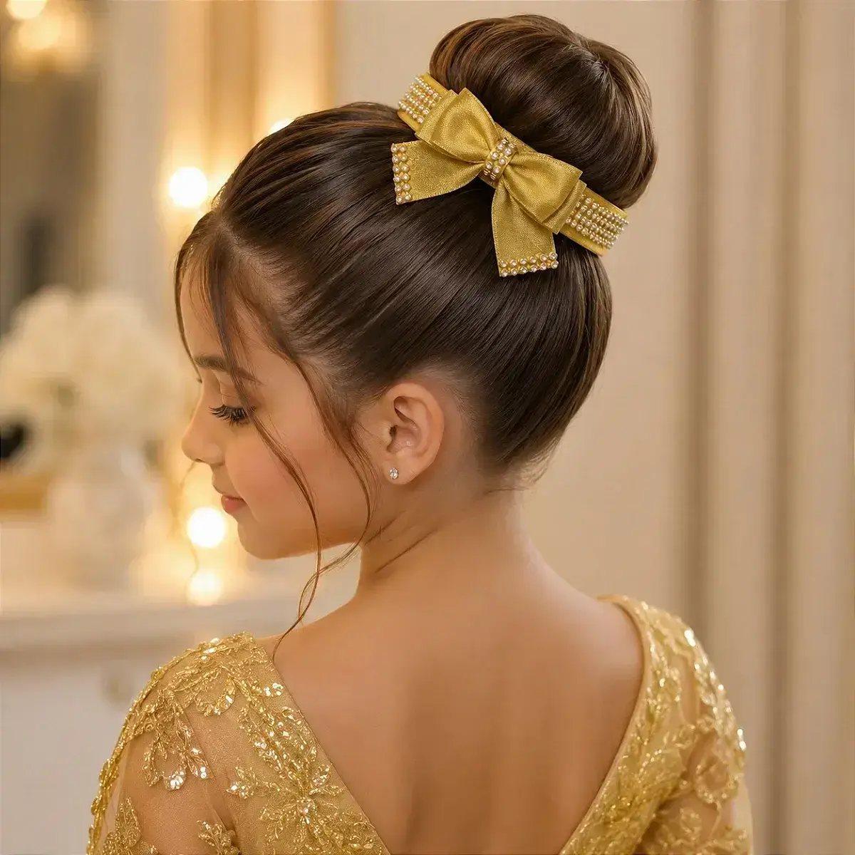 Porta coque dourado laço strass