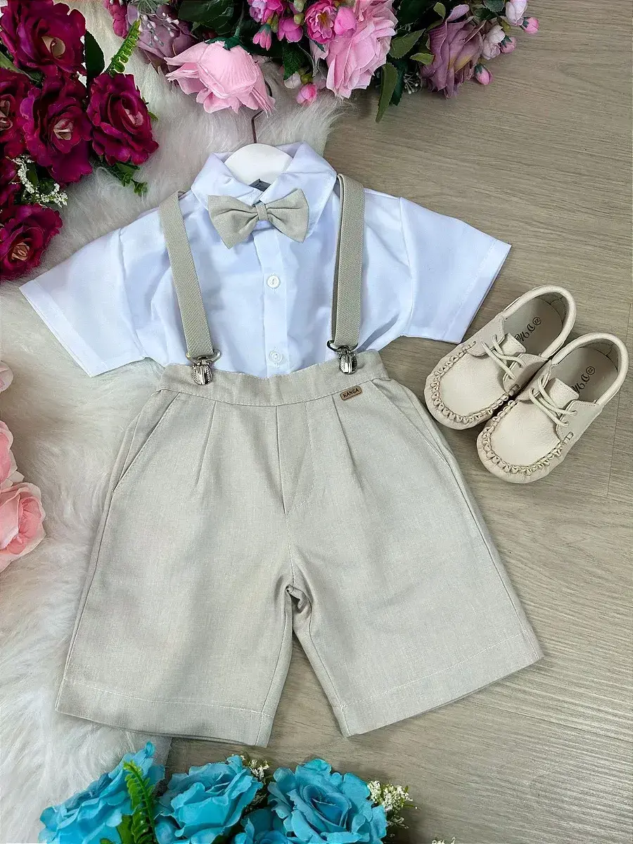 Conjunto social suspensorio marcos marrom shorts