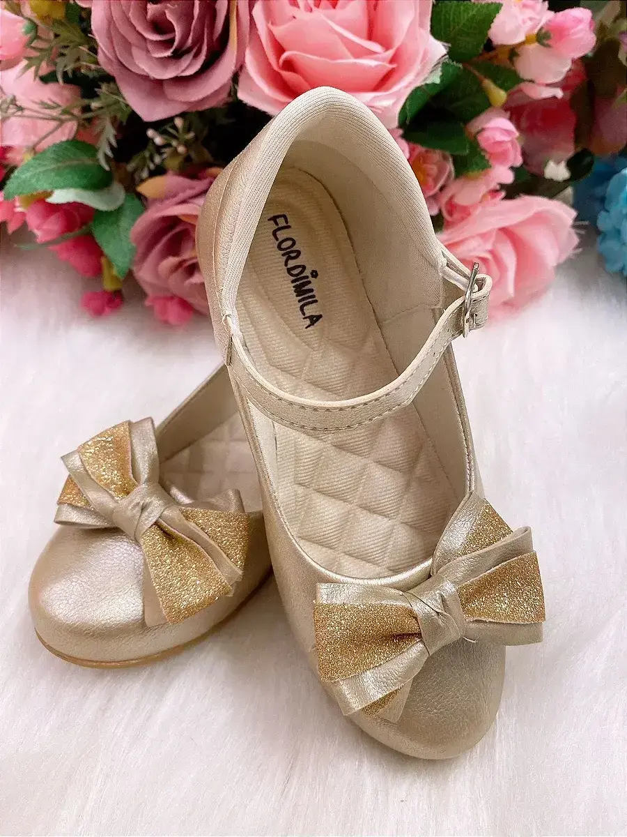 Sapatilha fashion dourada