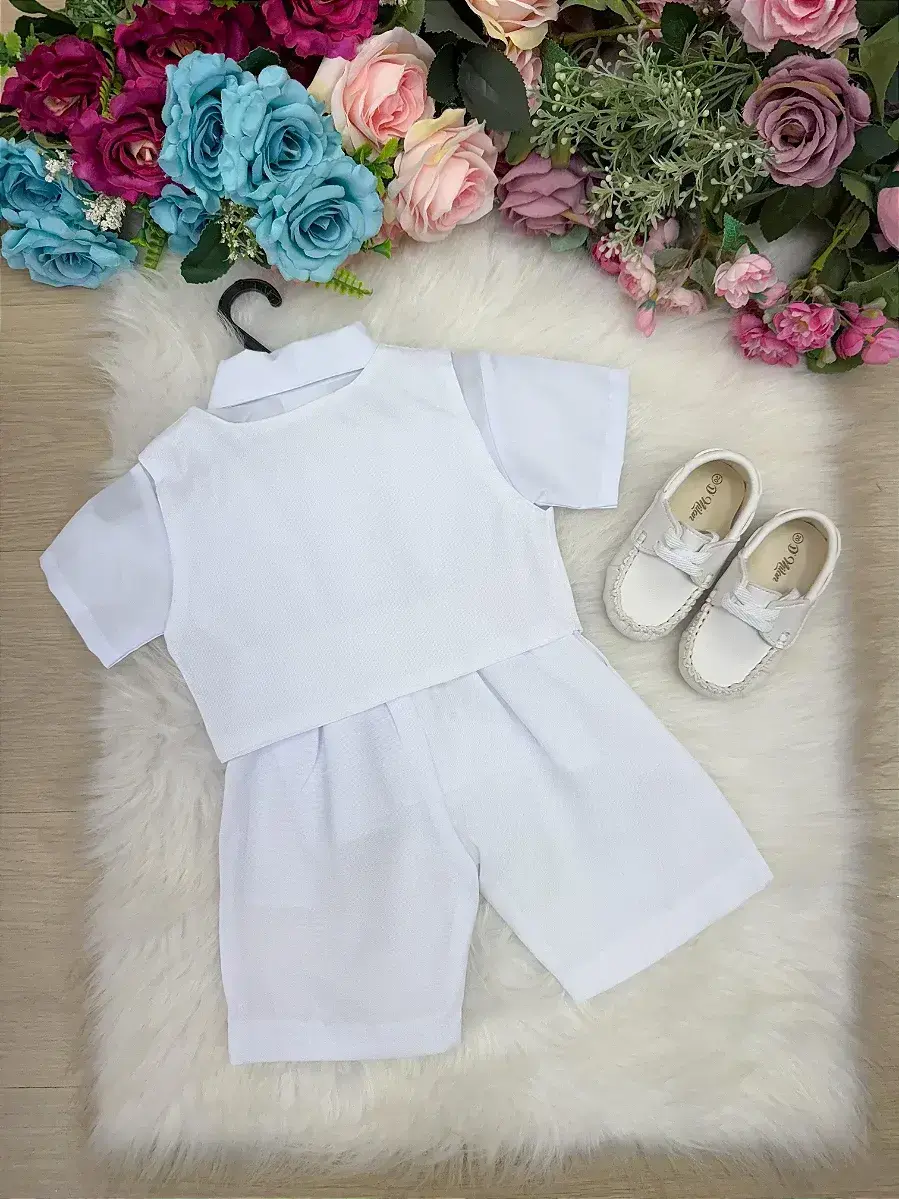 Conjunto bebe gean shorts branco, foto 2