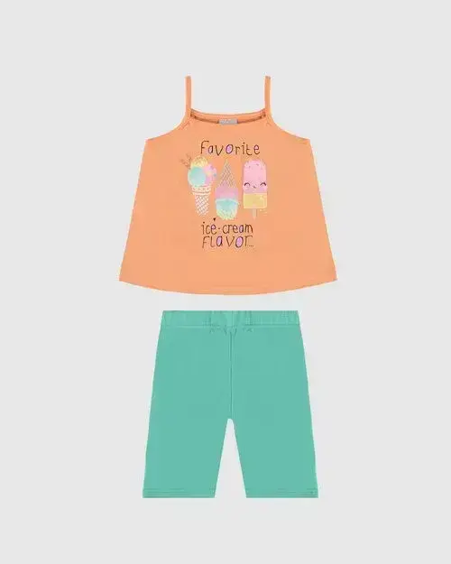 Conjunto regata alça fina com malw
