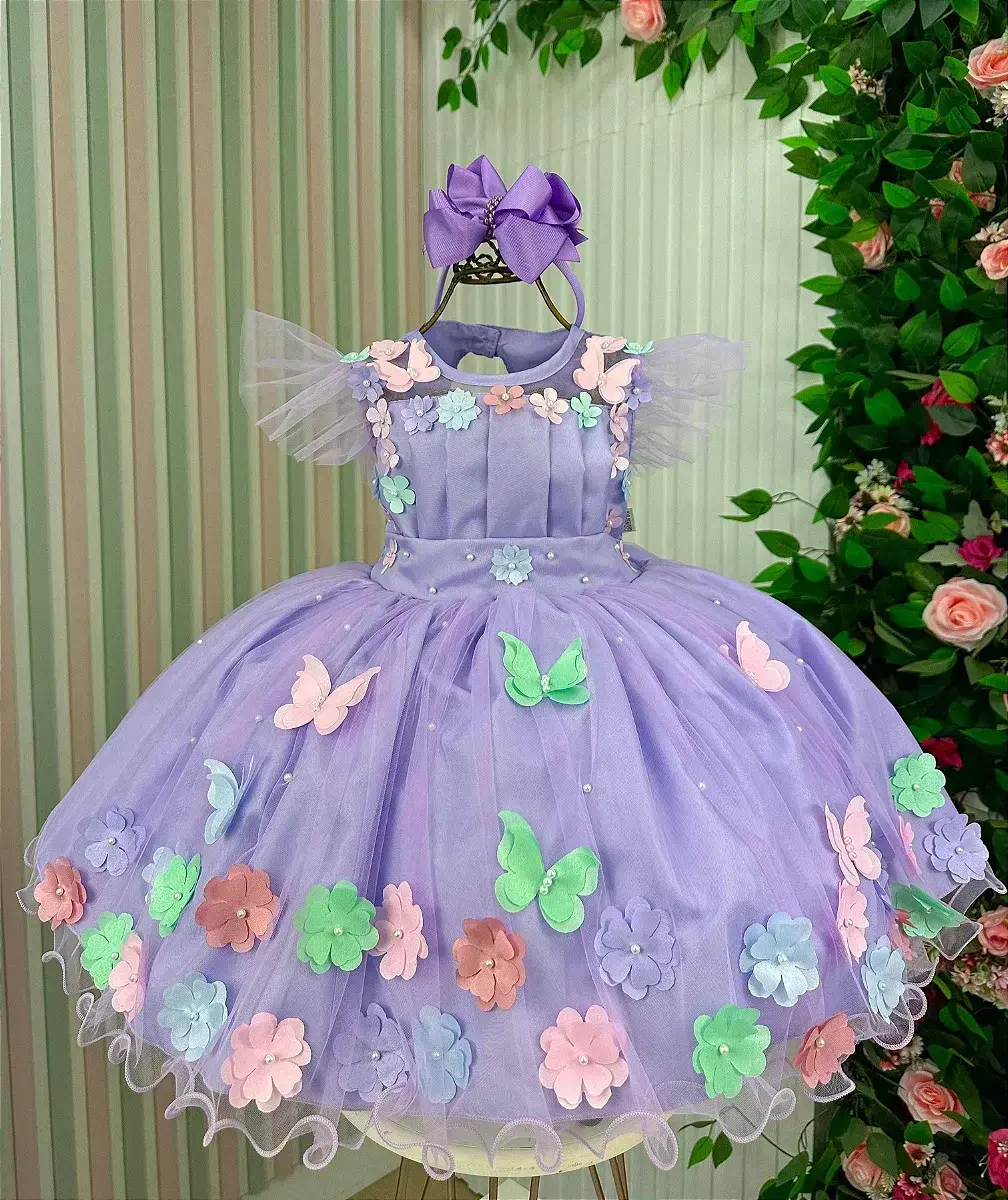 Vestido jardim encantado isis luxinho lilas, foto 3