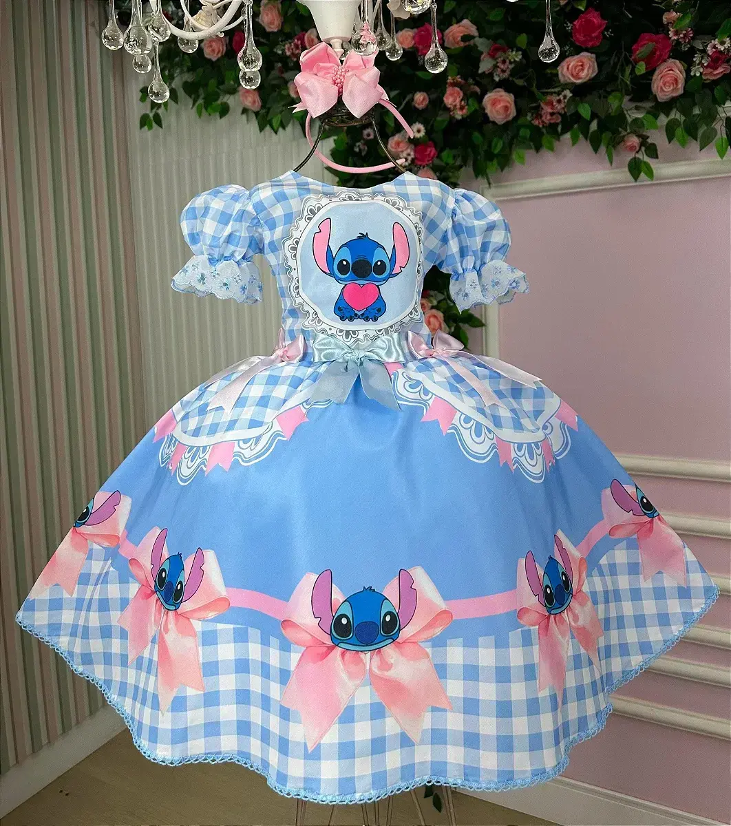 Vestido junino festa Lilo Stitch azul, foto 6