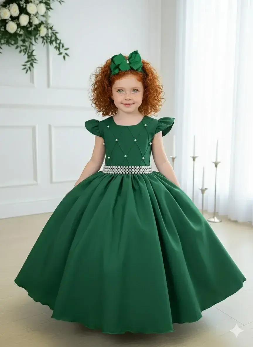Vestido ariane longo verde esmeralda