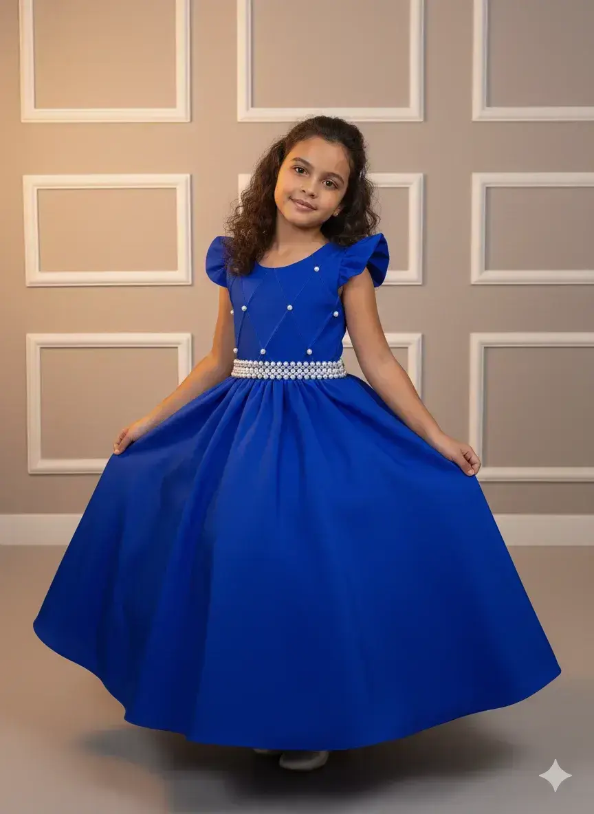 Vestido ariane longo azul royal