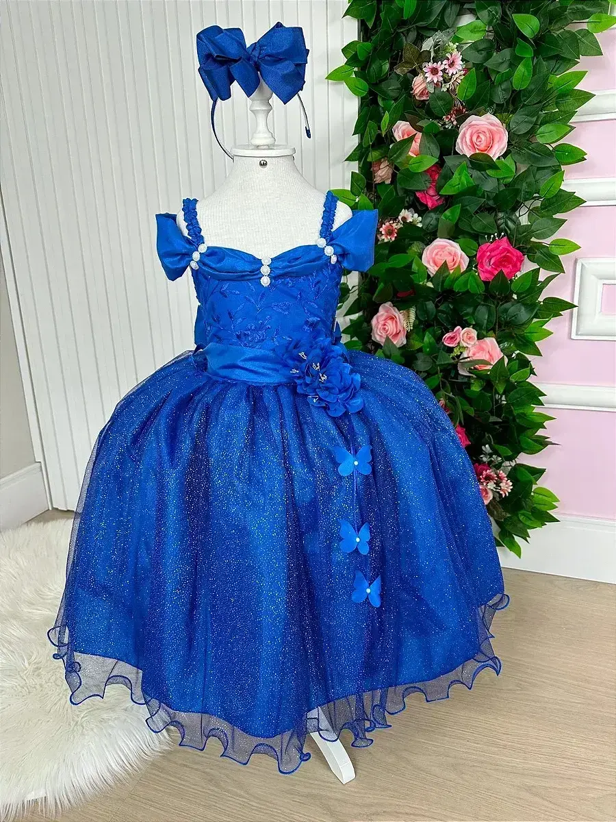 Vestido longo manga princesa azul royal, foto 6