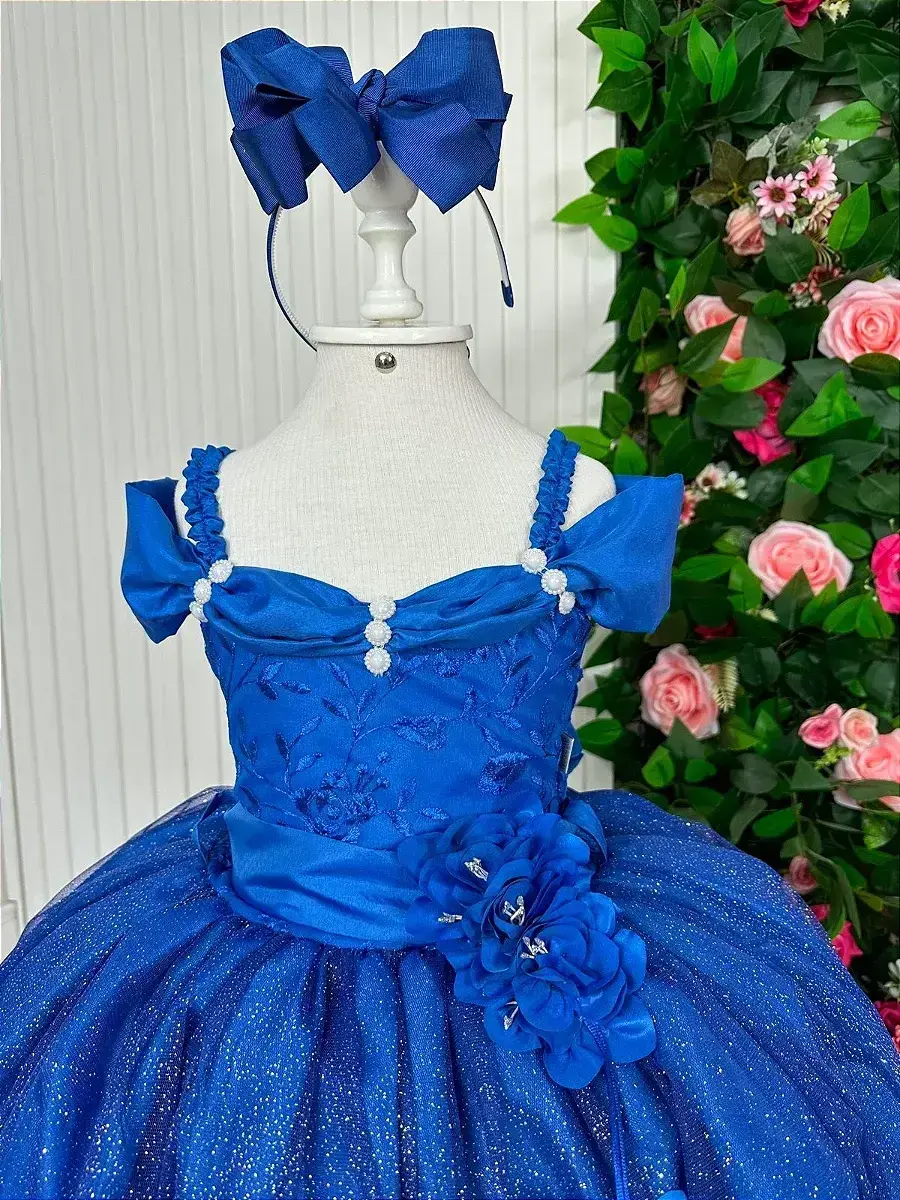 Vestido longo manga princesa azul royal, foto 7