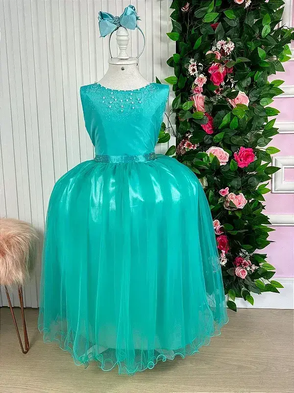 Vestido longo regata verde tiffany, foto 2
