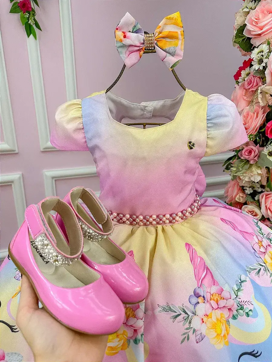 Vestido unicornio colorido arco iris, foto 2