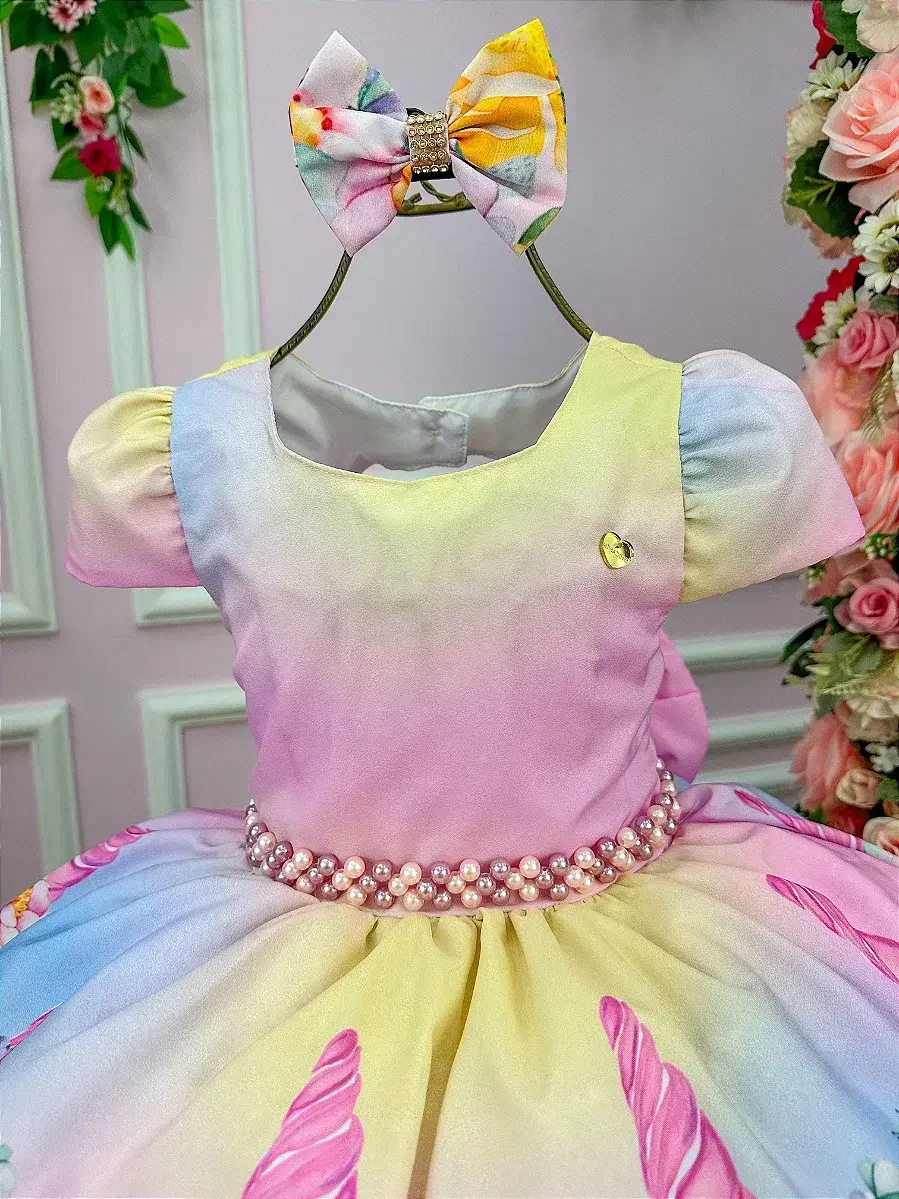 Vestido unicornio colorido arco iris, foto 3