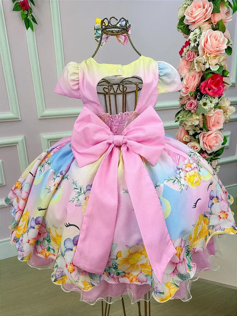 Vestido unicornio colorido arco iris, foto 4
