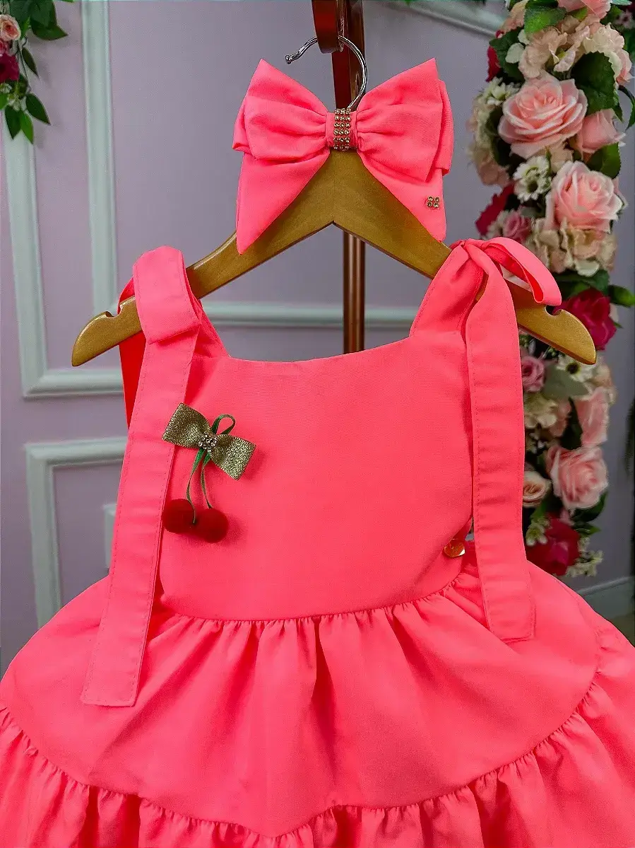 Vestido rosa neon cerejinha, foto 9