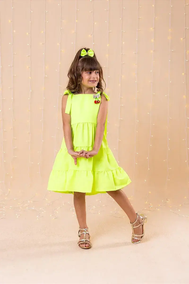 Vestido verde neon cerejinha, foto 2