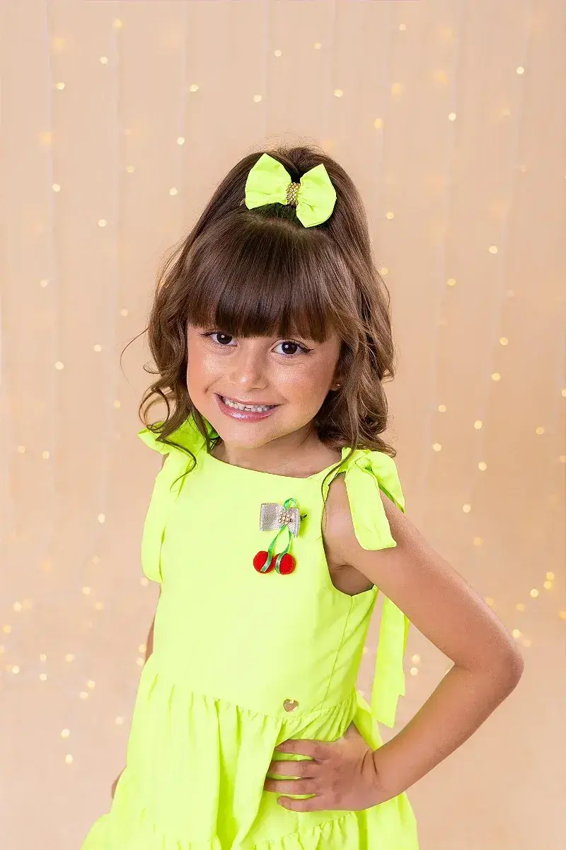 Vestido verde neon cerejinha, foto 3
