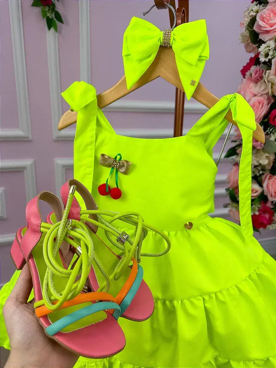 Vestido verde neon cerejinha, foto 6