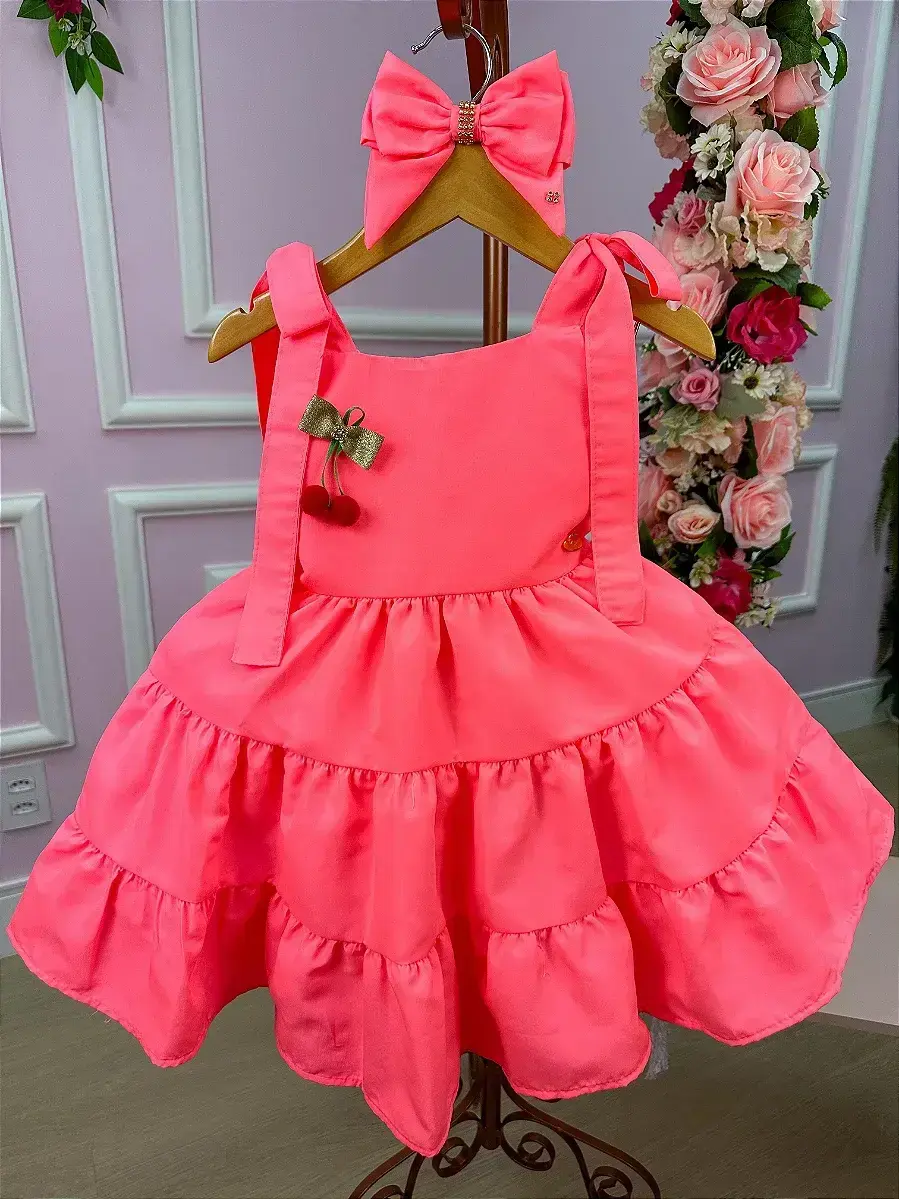Vestido rosa neon cerejinha, foto 6