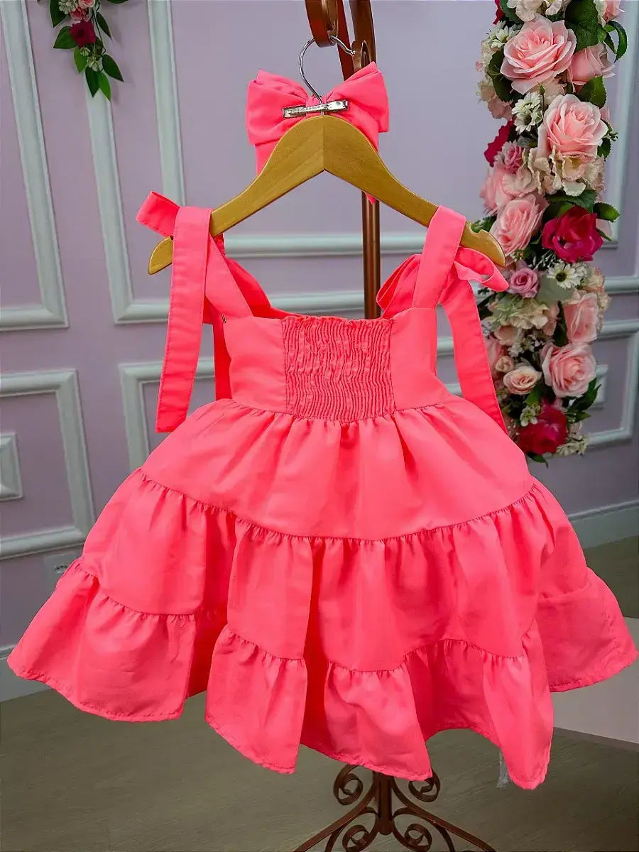 Vestido rosa neon cerejinha, foto 7
